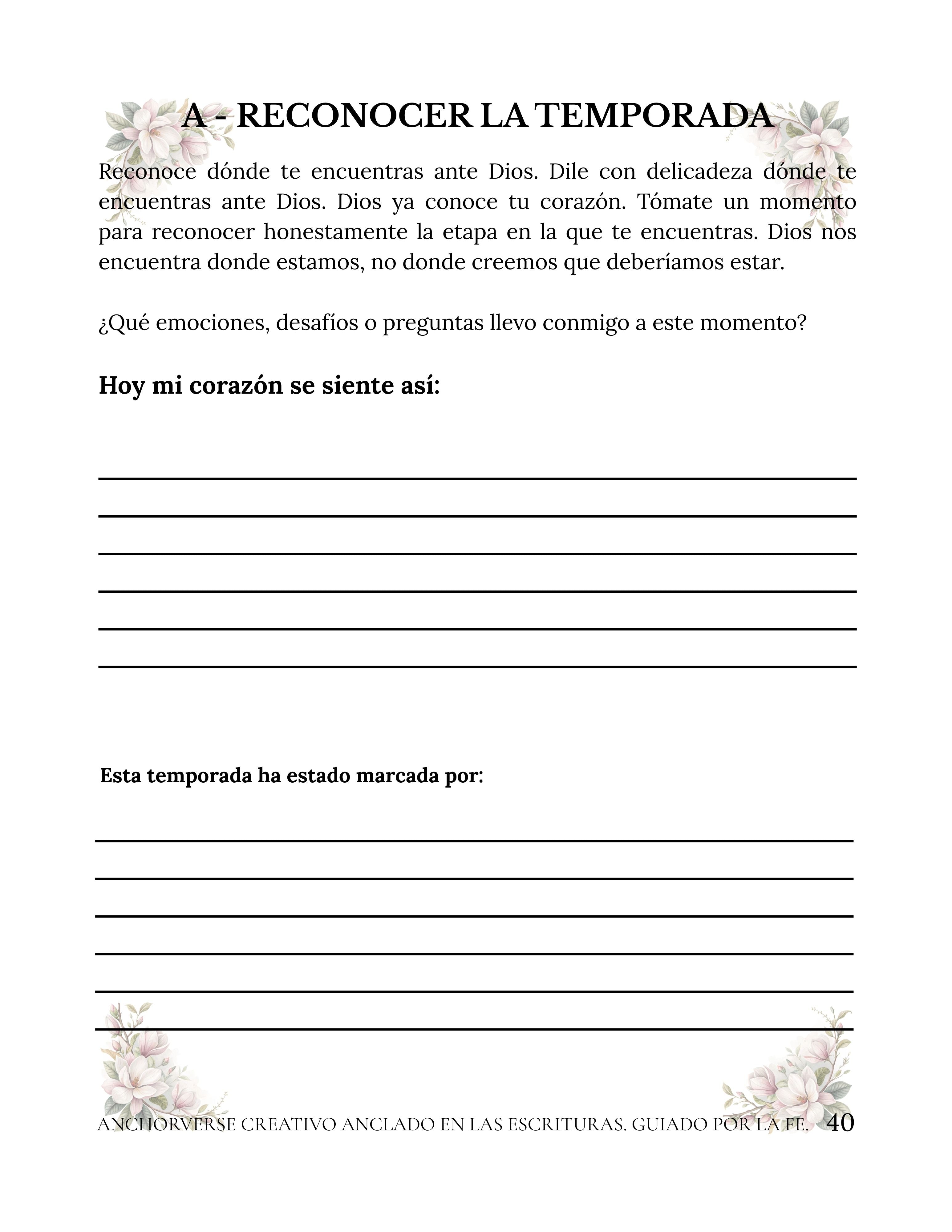 AnchorVerse Creative Journal in English y Español