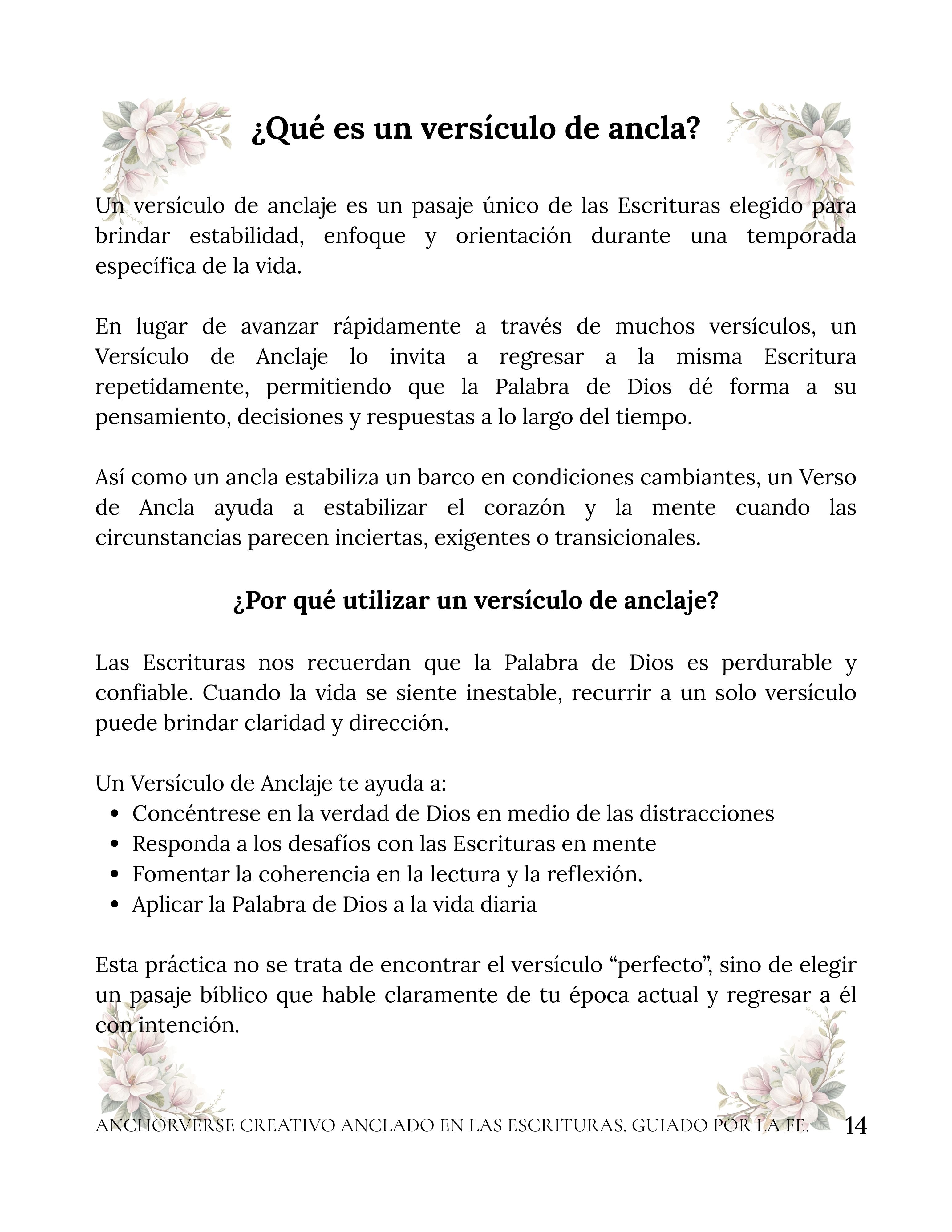 AnchorVerse Creative Journal in English y Español