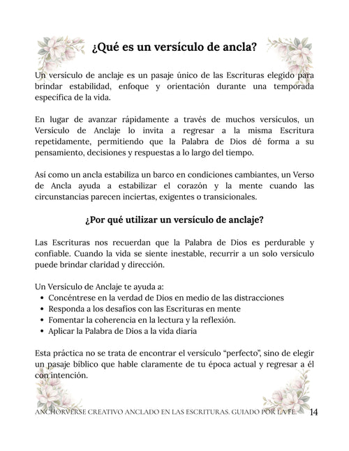 AnchorVerse Creative Journal in English y Español